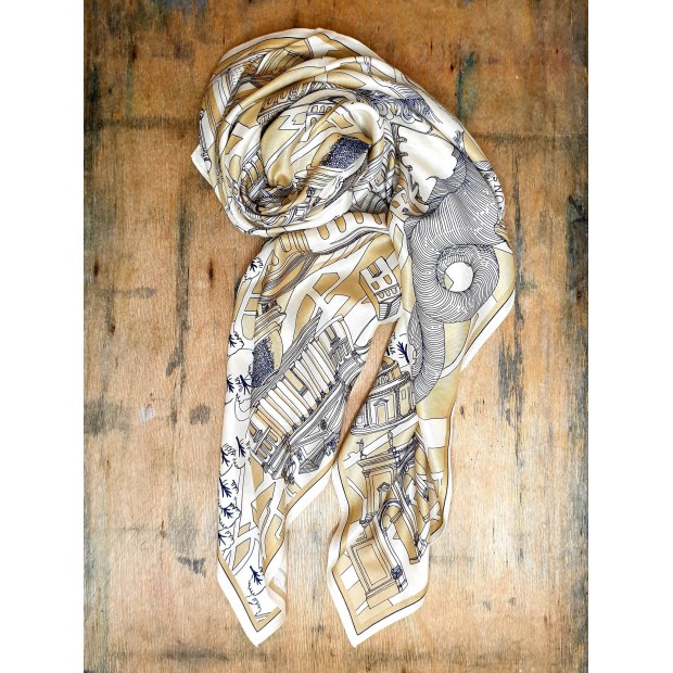 Inoui Editions šilko ir modalo skara ROME BEIGE